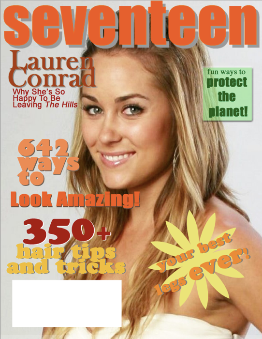 magazine layout cover. Redesigned Seventeen#39;s cover