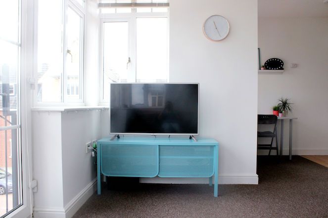 ikea blue tv stand interior nittorp