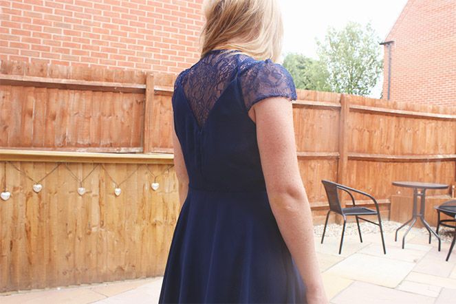 lace navy mini bridesmaid dress