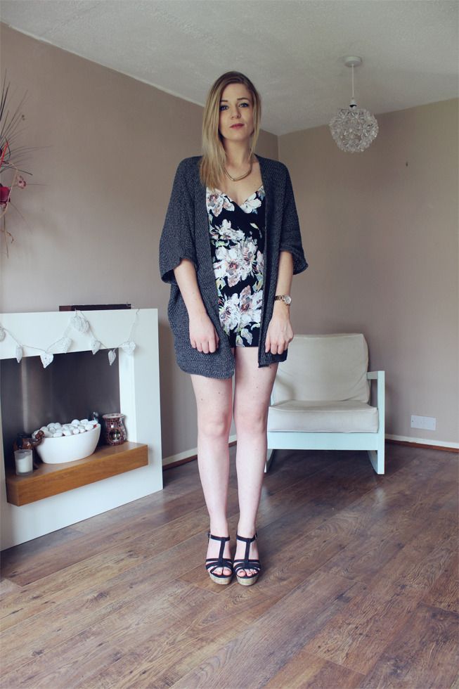 festival fashion boohoo playsuit cardigan outfit