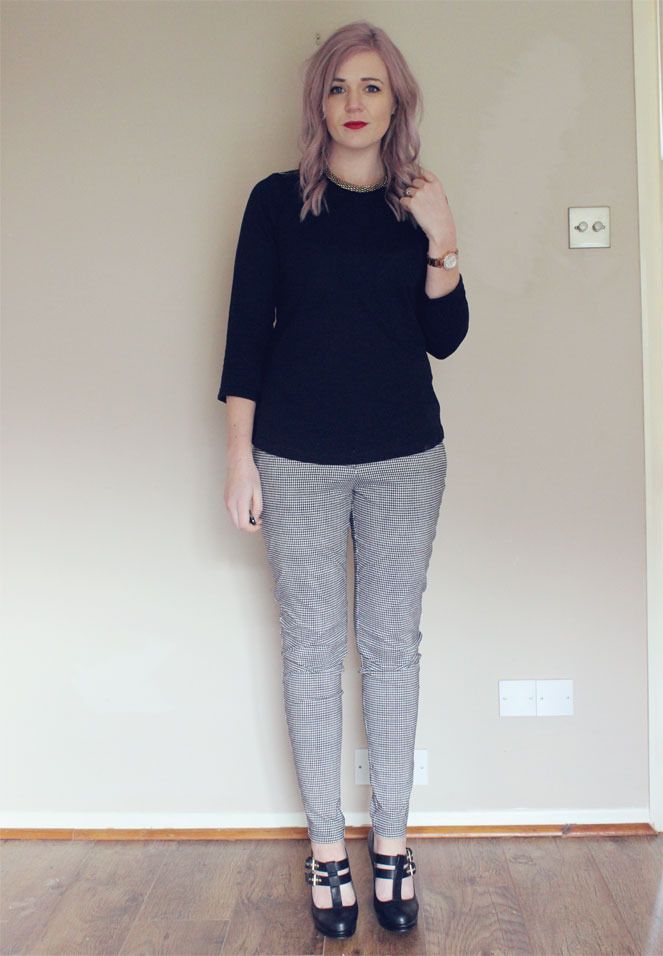 slim fit gingham trousers