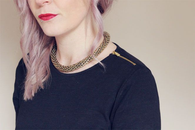 black zip top