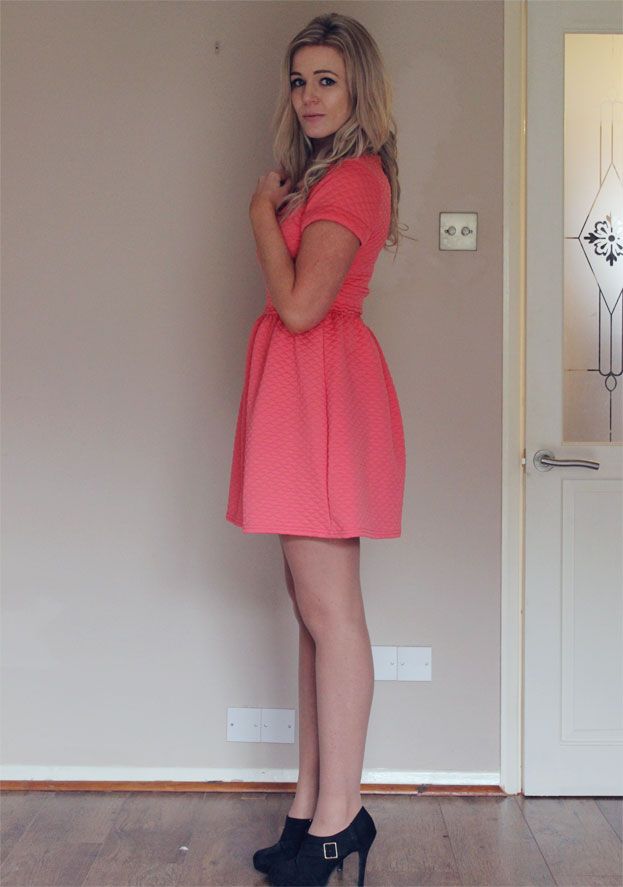 coral skater dress