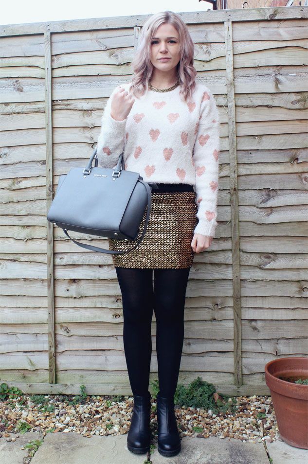 heart print jumper