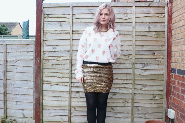 heart print jumper