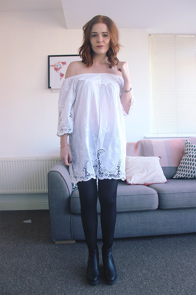 boohoo smock dress lob haircut