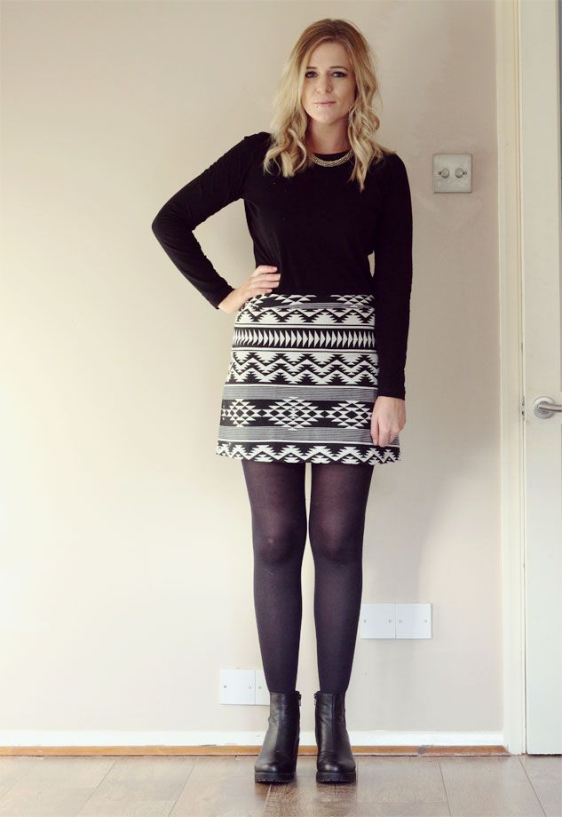 topshop monochrome skirt
