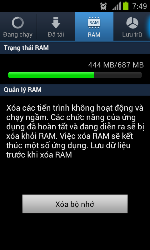 Galaxy S2 -I9100G nâng cấp ICS 4.0.3 RAM còn 687MB?????